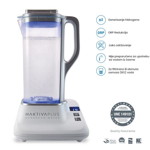 Haktiva® Plus –  uređaj za proizvodnju vode obogaćene hidrogenom sa bokalom